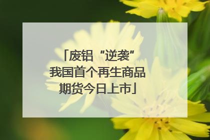 废铝“逆袭” 我国首个再生商品期货今日上市